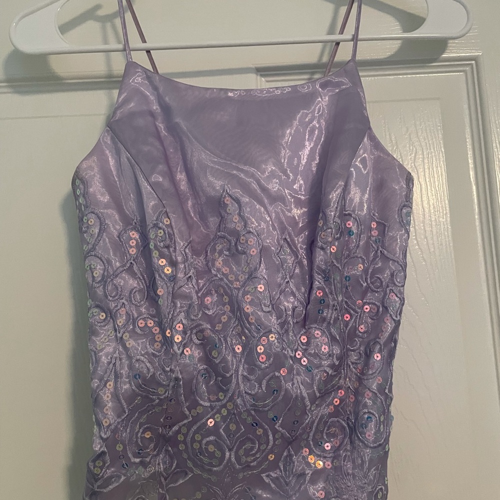 corset light purple top with strings to tie in the back